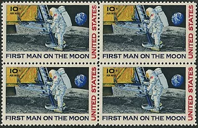  First Man On The Moon ~ Neil Armstrong ~ Moon Landing ~ Airmail #c076 4 Stamps • $3.50