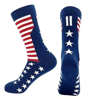 American Flag Socks Men Patriotic Bald Eagle USA Large Stars Stripes - Blue • $28.32