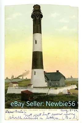 £5.35 • Buy Fire Island LI NY - FIRE ISLAND LIGHTHOUSE TOWARD OCEAN - Damaged Postcard