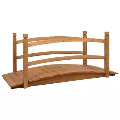 Solid Firwood Garden Bridge Wooden Outdoor Pond Walkway Decoration VidaXL • £86.99