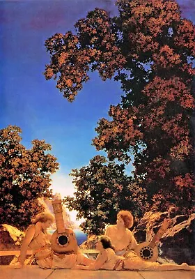 Interlude The Lute Players Maxfield Parrish 14 X20  Art Nouveau Giclee Print • $49