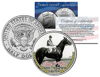 MAN O’ WAR  * Greatest Thoroughbred Of All-Time * Racehorse JFK Half Dollar Coin • $8.95