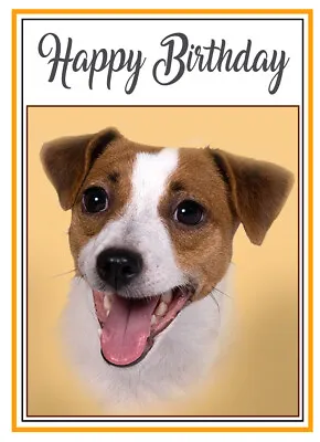 JACK RUSSELL TERRIER DOG QUALITY GLOSSY BIRTHDAY CARD 8 X6  FREE POST 1ST CLASS • £3.45