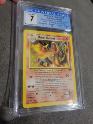 $250 • Buy Blaine's Charizard 2/132 2000 Pokemon Gym Challenge Holo CGC 7 NM ERROR CARD