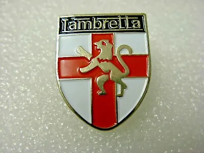 Lambretta Shield Pin Badge. St George Flag Design With Lion. Metal Enamel. Mods • £1.60
