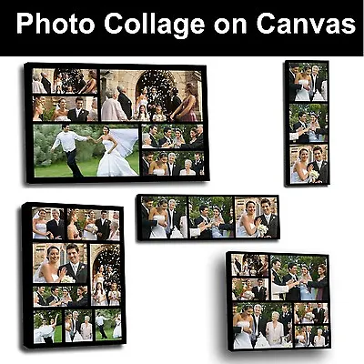 Your Photo Collage Canvas Print - Personalised On Box/Wrapped Many Size - ND • £16.99