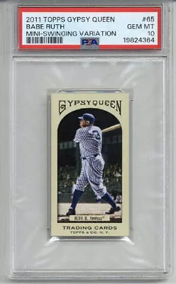 2011 Topps Gypsy Queen Mini Swinging Variation Babe Ruth Yankees Psa 10 Pop 1 • $450