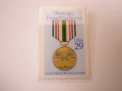 USA 29 Cent Desert Shield Storm PlasticEncased STAMP Vintage Tie Tack Lapel Pin • $25.49