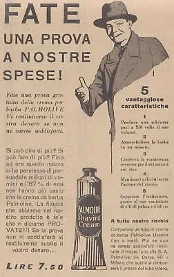 V0615 Shaving Cream Palmolive - Advertising D'Epoca - 1931 Vintage Advertising • $7.14