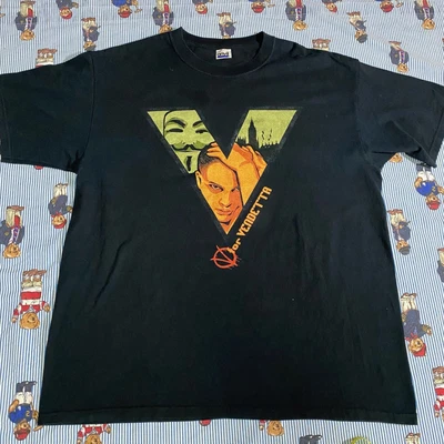 $120 • Buy Vintage 2005 V For Vendetta Graphic Promo T Shirt Black Anvil FREEDOM! FOREVER!