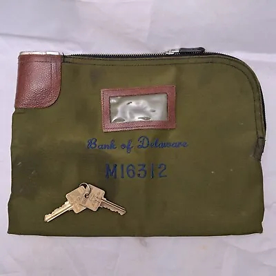 Vintage Bank Of Delaware Deposit Bag “Money BAG” Rifkin ARCO 7 LOCK W/KEYs • $66.68