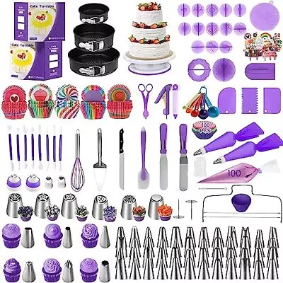 CAKE DECORATING KIT With Turntable Baking Tools 471 Pcs DORIMILI • £49.42