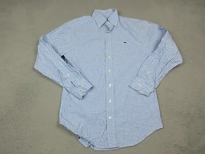 Vineyard Vines Shirt Mens Adult Small Blue White Check Whale Logo Preppy • $24.85