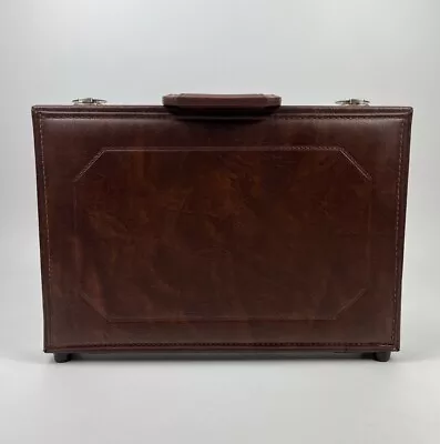 Vintage Stebco Tufide  Briefcase Hard Side 17 X11.5  Brown MCM Made In USA W/Key • $32.87