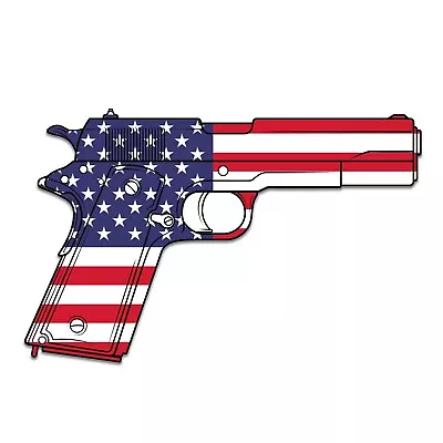 American Flag Sticker Colt 1911 Self Adhesive Vinyl Molon Labe Pro 2a Gun Rights • $4.99