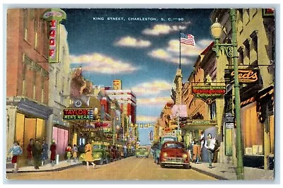Charleston South Carolina Postcard King Street Exterior Building C1940 Vintage • $29.95