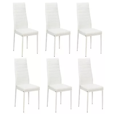 Dining Chairs Set Of 6 PU Leather Kitchen Chair For Dining Room Living Room • $106.99