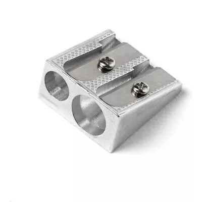 PENCIL SHARPENER METAL DOUBLE TWIN HOLE HEAVY DUTY 8mm 10mm • £2.62