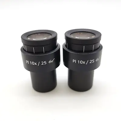 Zeiss Microscope Eyepiece Pair Pl 10x 444034  10x/25 Eyepieces • $250