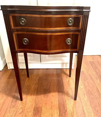 Vintage Inlaid Mahogany Nightstand • $585