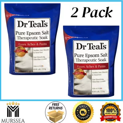 Dr Teal's Pure Epsom Salt Therapeutic Soak 6 Lbs.  Fast Dissolving 2 Pack • $15.07