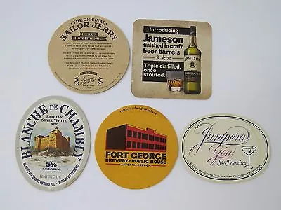 5 Beer Coasters: Sailor Jerry Rum Jameson Whiskey Unibroue Fort George Gin • $29.90