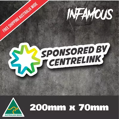 $4.95 • Buy Sponsored By Centrelink Sticker Decal Funny Meme Car V8 4x4 Truck Drift JDM Ute