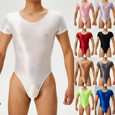 Comfy Fashion Men Bodysuit Male Leotard Tight Sexy Lingerie Short Sleeve • £16.08