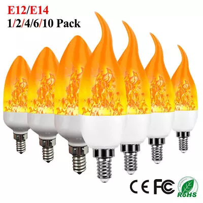 E12 E14 LED Flame Fire Effect Light Bulb Flickering Outdoor Candle Night Lamp UK • £7.79