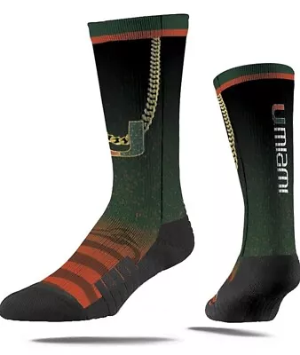 Miami Hurricanes Dress Socks Strideline Licensed NCAA Wear • $9