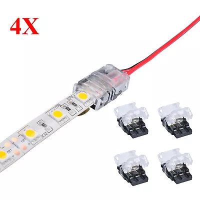 4x10mm Snap Connector 2 Pin Wire Waterproof Led Strip Light Solderless 5050 5630 • $8.40