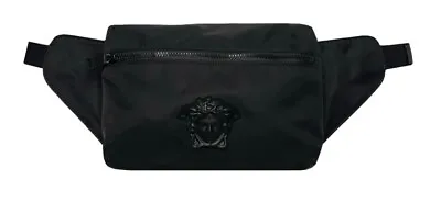 Authentic New Versace Nylon Palazzo Matte Medusa Black Belt Bag NWT • $350