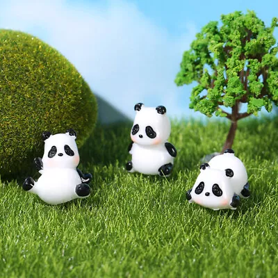  8 Pcs Garden Panda Statue Mini Ornament Yard Decoration Tree Decorations Cake • £6.95