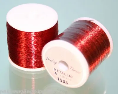  Fishing Rod Whipping Thread  100 Yds  Metallic Red • £10.46