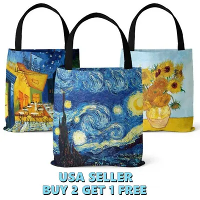 Van Gogh Large Cotton Shoulder Tote Bag Canvas Shopping Bag Casual • $8.99