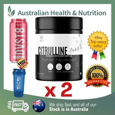 $84.95 • Buy 2 X ATP SCIENCE CITRULLINE MALATE + FREE SHIPPING & SHAKER & DVST8 CAN