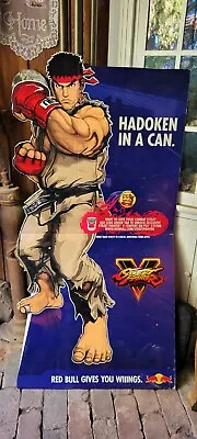 Rare Street Fighter Promo Cardboard Cut Out Red Bull  30th Anniversary Standee • $800