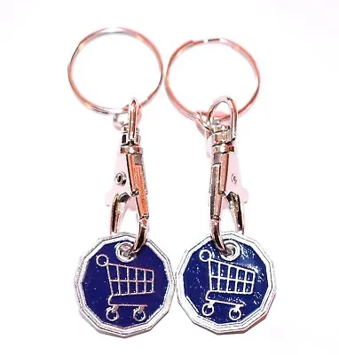 £2.49 • Buy 2 Pack Funky Trolley One Pound Coin Token Keyring Shopping Trolley Keyring