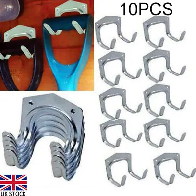 £10.22 • Buy 10pcs/SET Steel Hook Set Garden Shed Tools Brooms Tidy Garden Tool Hanging Clip