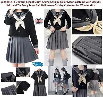 Japanese JK Uniform School Outfit Anime Cosplay Sailor Moon Costume With Sleeves • £24.95