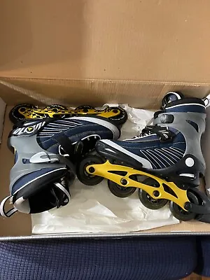 NIB K2 Moto Roller Blades Skates - Blue And Yellow - Excellent  • $125