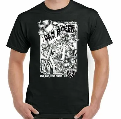 Motorbike T-Shirt Cafe Racer Bike Motorcycle Old Biker Mens Top Chopper • £6.99