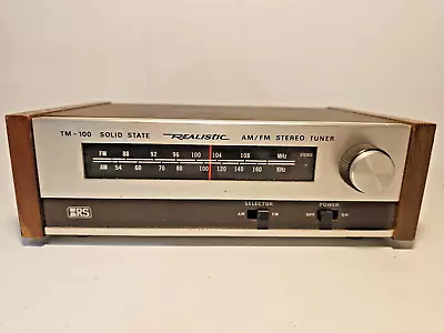 Vintage REALISTIC TM-100 Solid State Stereo Tuner - Metal Face/Wood Panels • $44.99