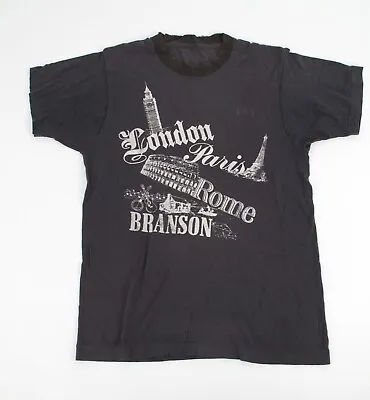 Vintage London Paris Rome Branson MO Missouri Shirt Retro Black Small • $39.95