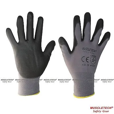 MUSCLETECH PU Safety Work Gloves Mechanic Gloves General Purpose Gloves 12 Pairs • $29.99