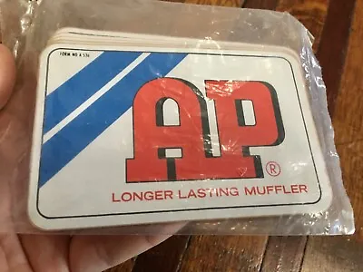 Vtg AP Longer Lasting Mufflers Oil Gas Lot Decal Sticker Sign Stack Pack NOS • $19.99