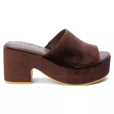 BEACH By Matisse Terry Velvet Platform Clog  Womens Brown Dress Sandals TERRY-22 • $39.99