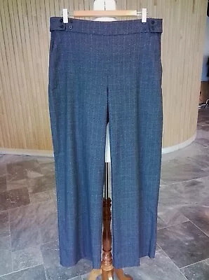 Veronika Maine Cue Plaid Wide Leg Pants Trousers 14 As New • $85