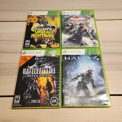 Lot Of 4 Xbox 360 Games: Halo 4 Red Dead Redemption Undead Nightmare - Tested • $25