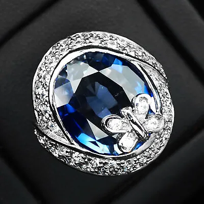 Luxurious Violet Blue Tanzanite 19.90Ct. 925 Sterling Silver Ring Size 6.75 Gift • $34.99